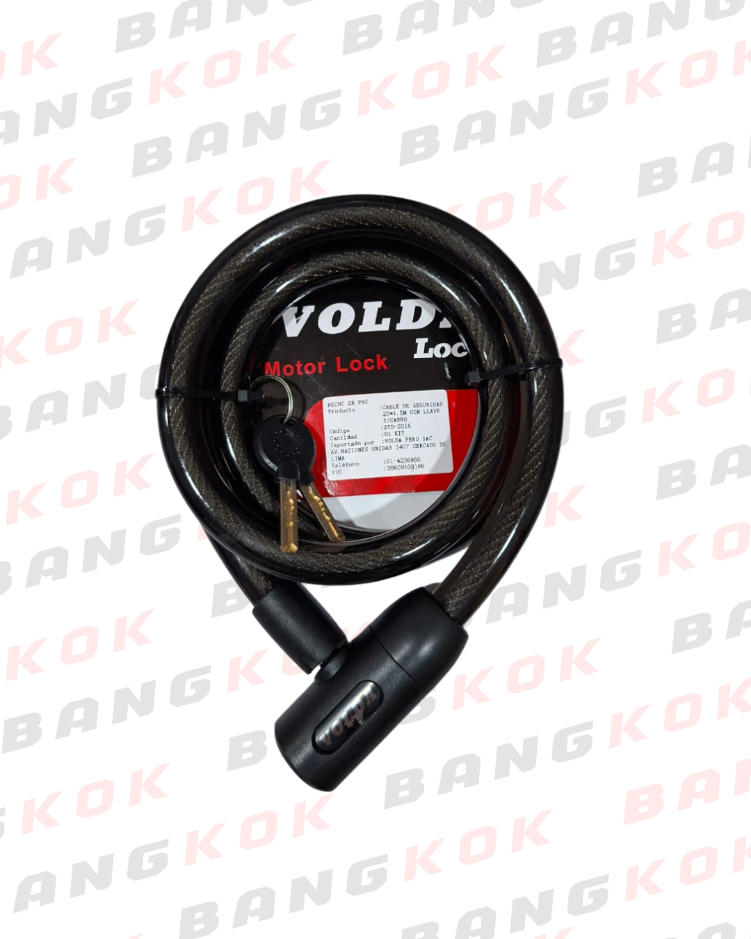 CABLE DE SEGURIDAD 20*1.5M CON LLAVE T/CARRO