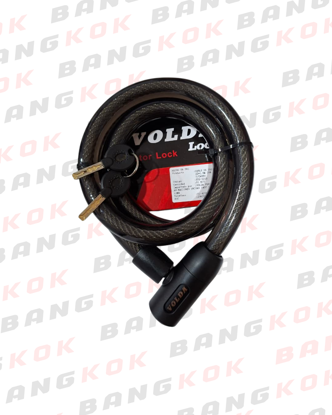 CABLE DE SEGURIDAD 22*1.5M CON LLAVE T/CARRO